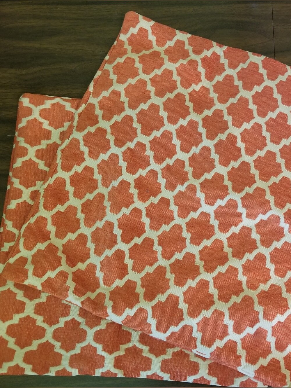 Orange and White Geometric Throw Pillow Covers (Bundle Of 2)